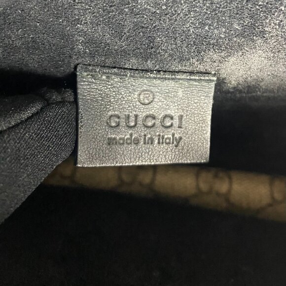 GUCCI GG Monogram Mini Dionysus Shoulder Bag - Taupe with Black Suede - Picture 10 of 12